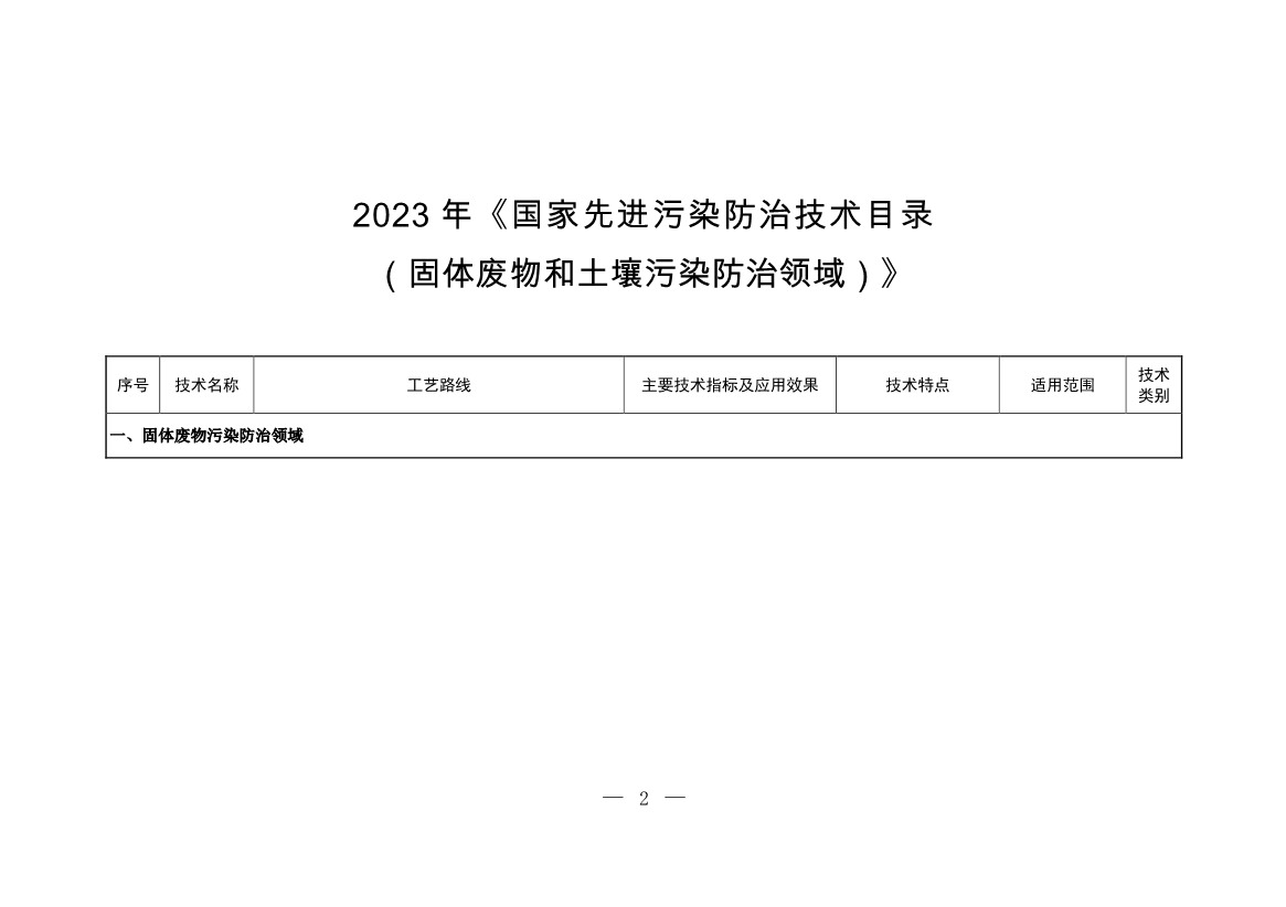生态环境部发布2023年《国家先进污染防治技术目录（固体废物和土壤污染防治领域）》！