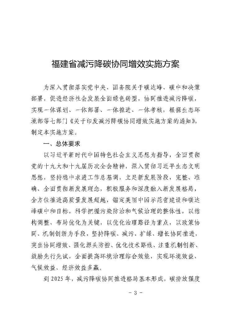 福建-3.jpg 福建六部门印发减污降碳协同增效实施方案(图3)