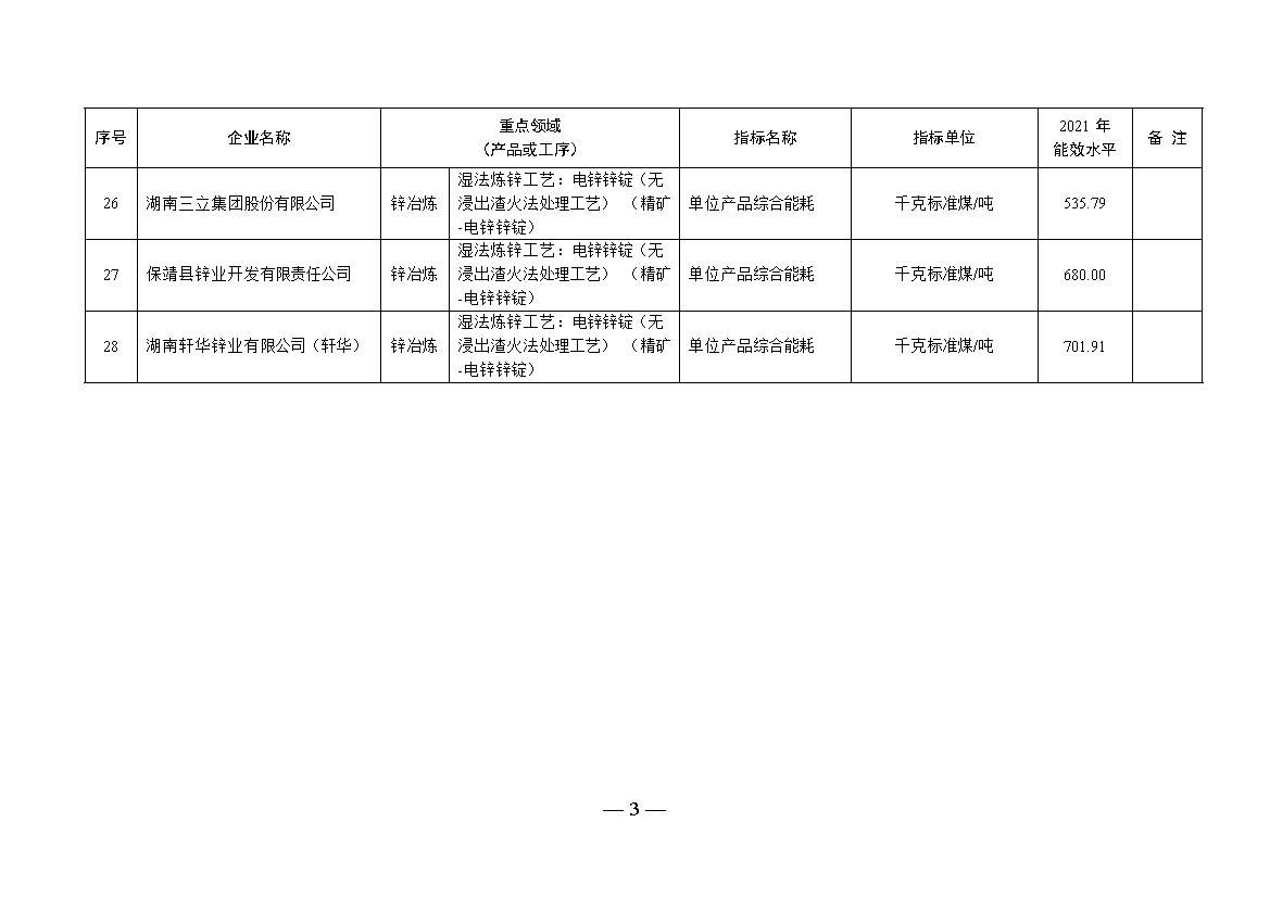 湖南省重点领域企业能效水平清单目录公示(图3)
