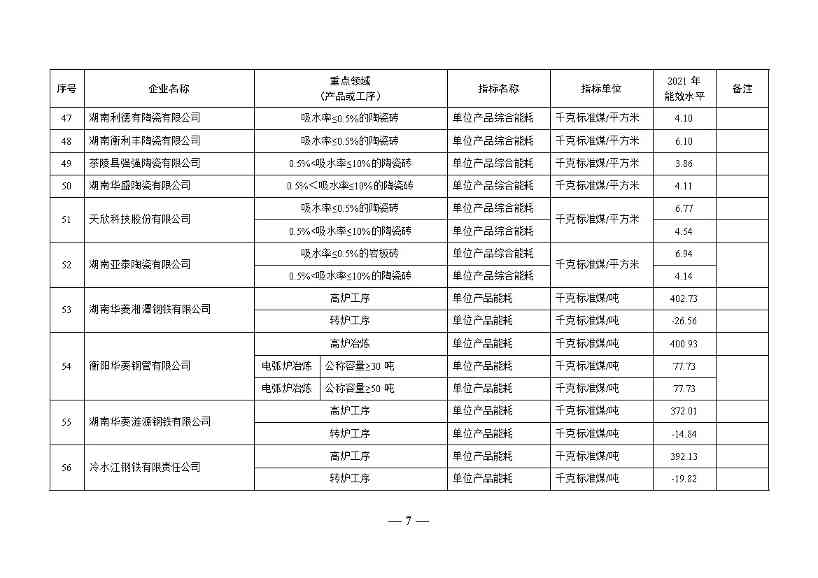湖南省重点领域企业能效水平清单目录公示(图7)