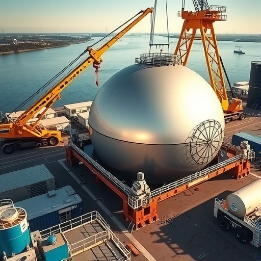 我国首座内河LNG接收站储罐穹顶升顶 建成后 每年可减少二氧化碳排放约500万吨