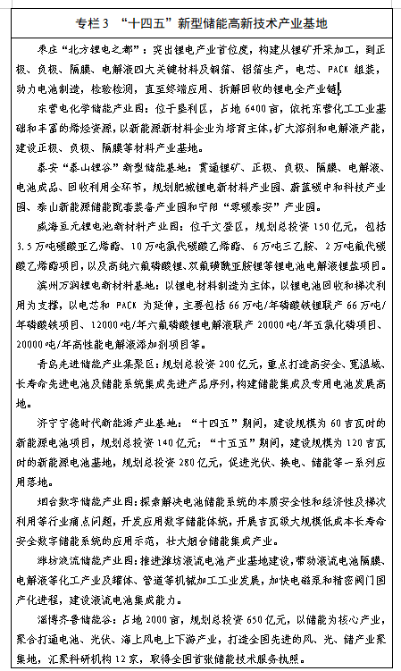 《山东省新型储能工程发展行动方案》发布(图3)