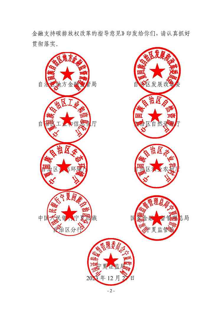 宁夏9部门联合印发《关于金融支持碳排放权改革的指导意见》！(图2)