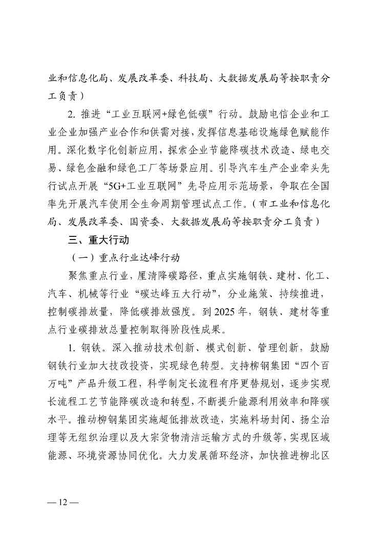 《柳州市工业领域碳达峰实施方案》印发(图13)