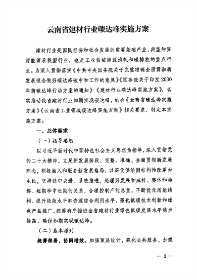 《云南省建材行业碳达峰实施方案》发布(图3)